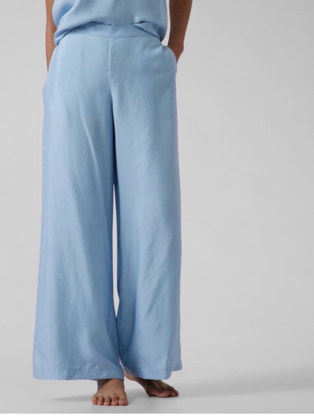 Athleta Light Blue Wide-Leg Pajama Pants